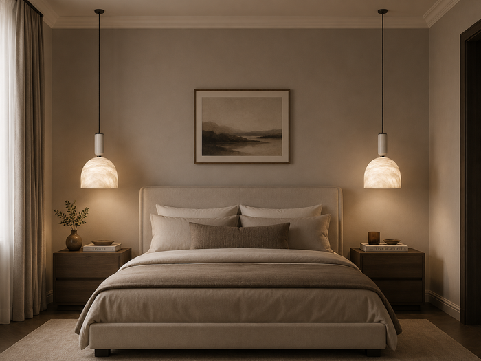 Alabaster Bedside Pendant Lights: Height, Size, and Placement Guide