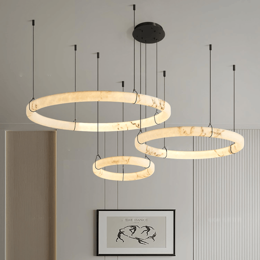 Alabaster chandeliers by Bling Lighting Studio