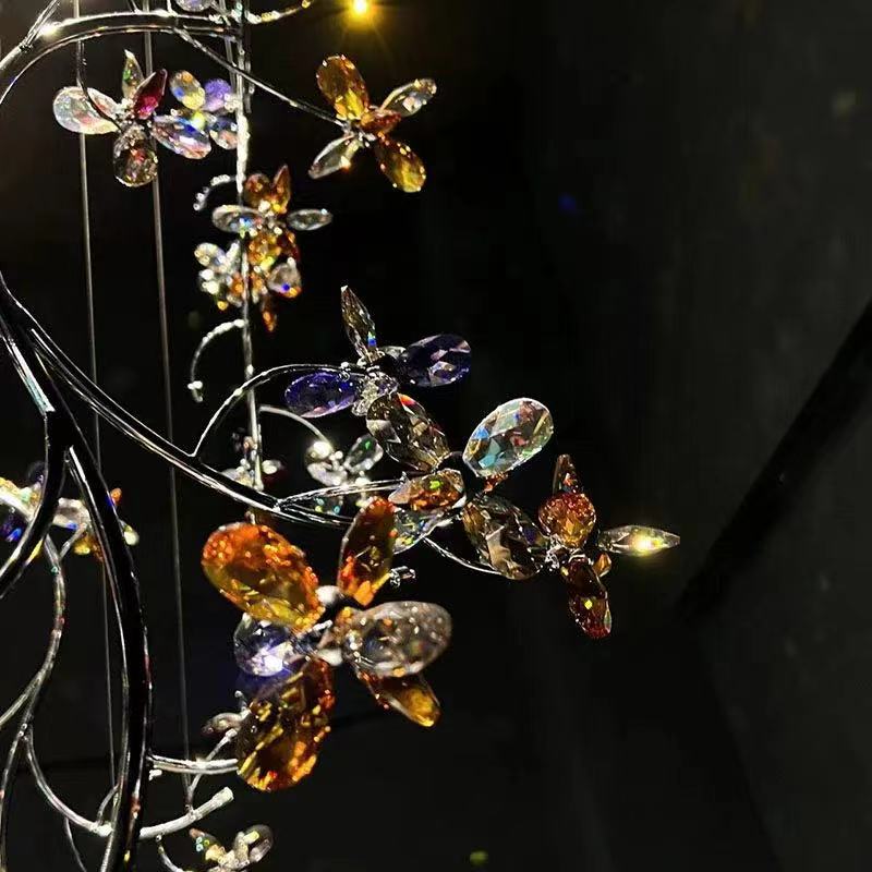 Luxury Branch Flower Crystal Chandelier for High-ceiling/Staircase/Foyer/Hallway by Bling Lighting Studio
