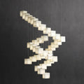 Modern Luxury Alabaster Cubic Round Pendant For Dining Table, Staircase by Bling Lighting Studio