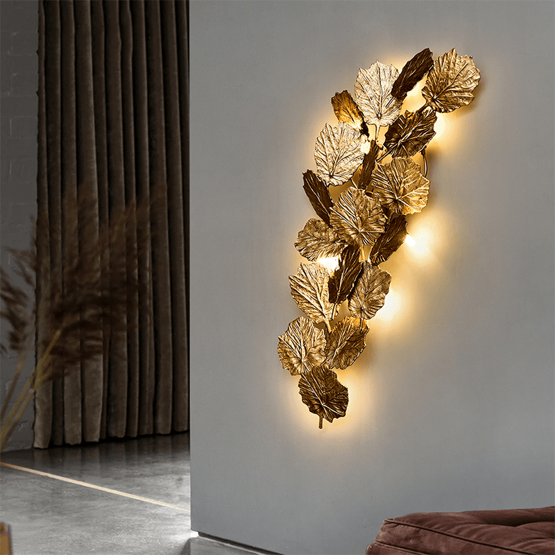 Gold Leaf Handmade Branch Wall Sconce by Bling Lighting Studio