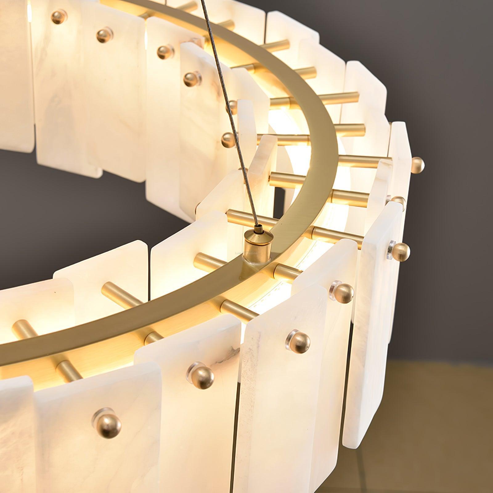 Halos Alabaster Round/Square Chandelier by Bling Lighting Studio