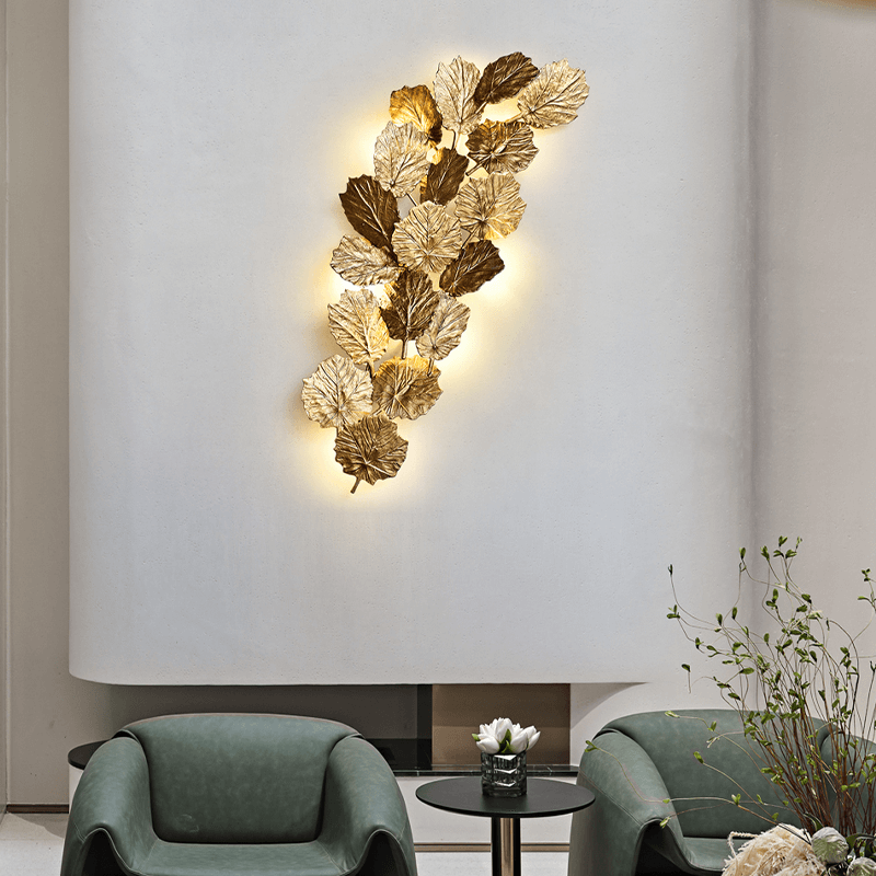 Gold Leaf Handmade Branch Wall Sconce additional product view