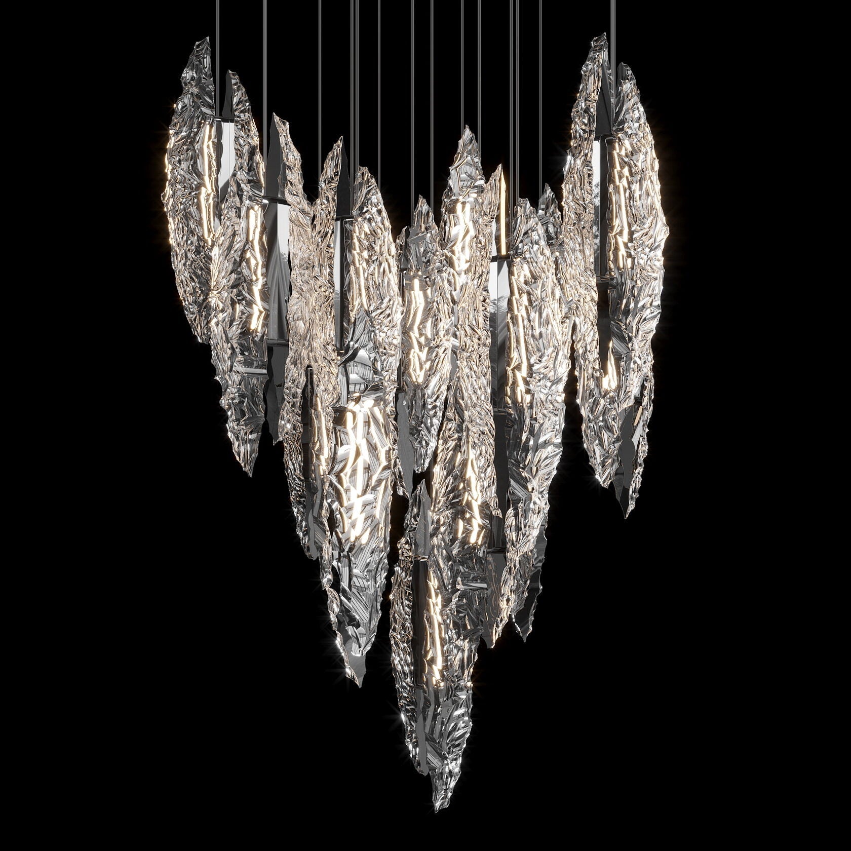 Silver Ice Shard Chandelier