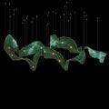 Green Ribbon Wave Chandelier