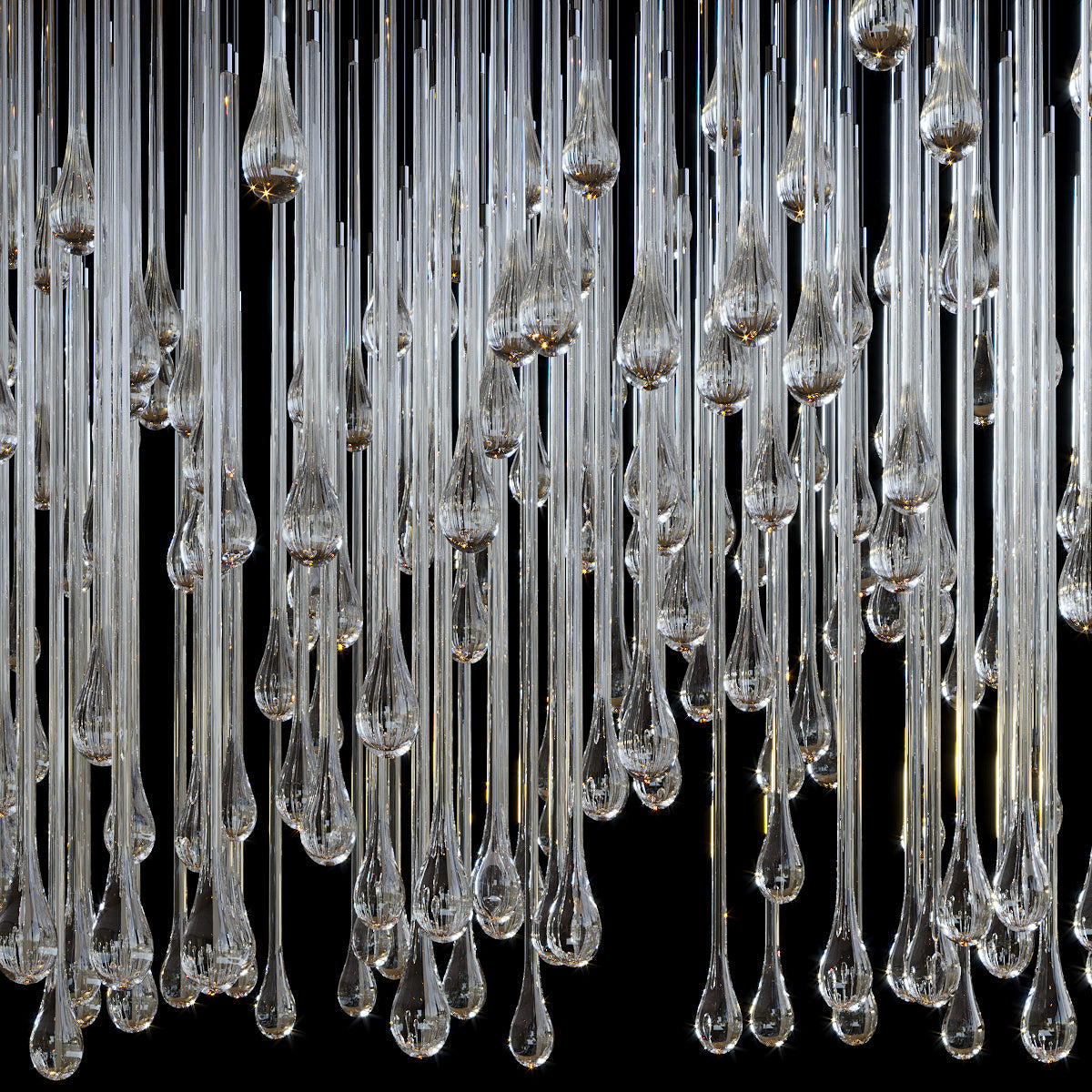 Crystal Teardrop Tube Rain Chandelier