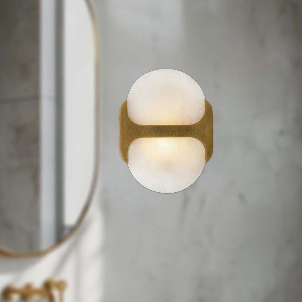 Hopkins Alabaster Sconce 9"–17"