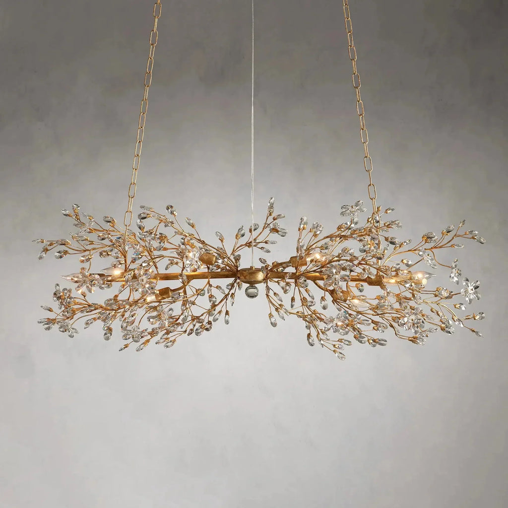 Crystal Flowers Fiore Linear Chandelier