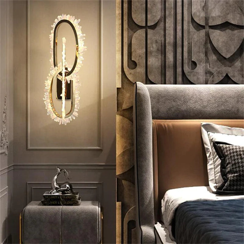 Wesley Modern Rock Crystal Wall Sconce by Bling Lighting Studio