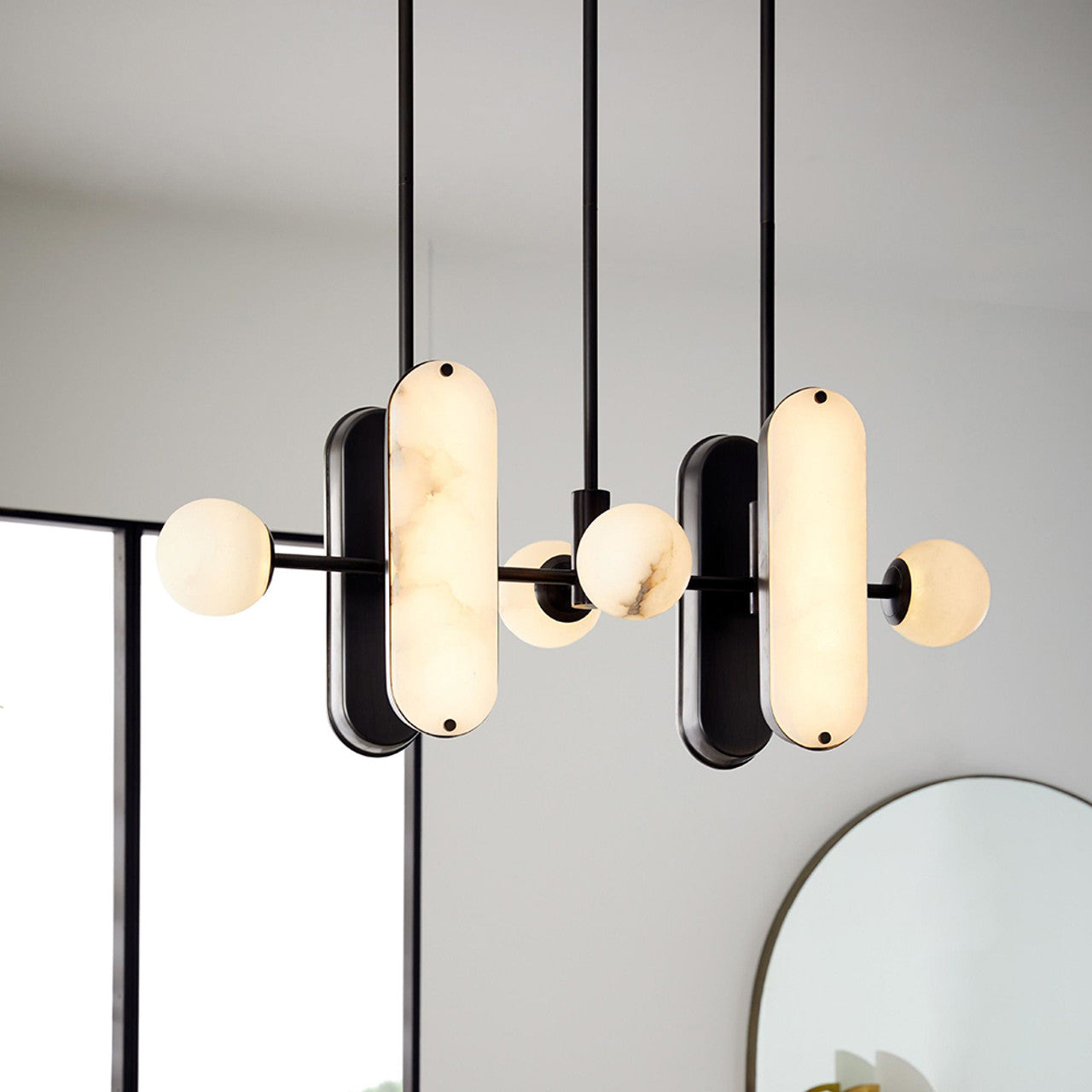 Maradona Pendant Light, Designer Choice Linear Chandelier by Bling Lighting Studio