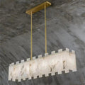 Modern Flake Alabaster Linear Chandelier by Bling Lighting Studio
