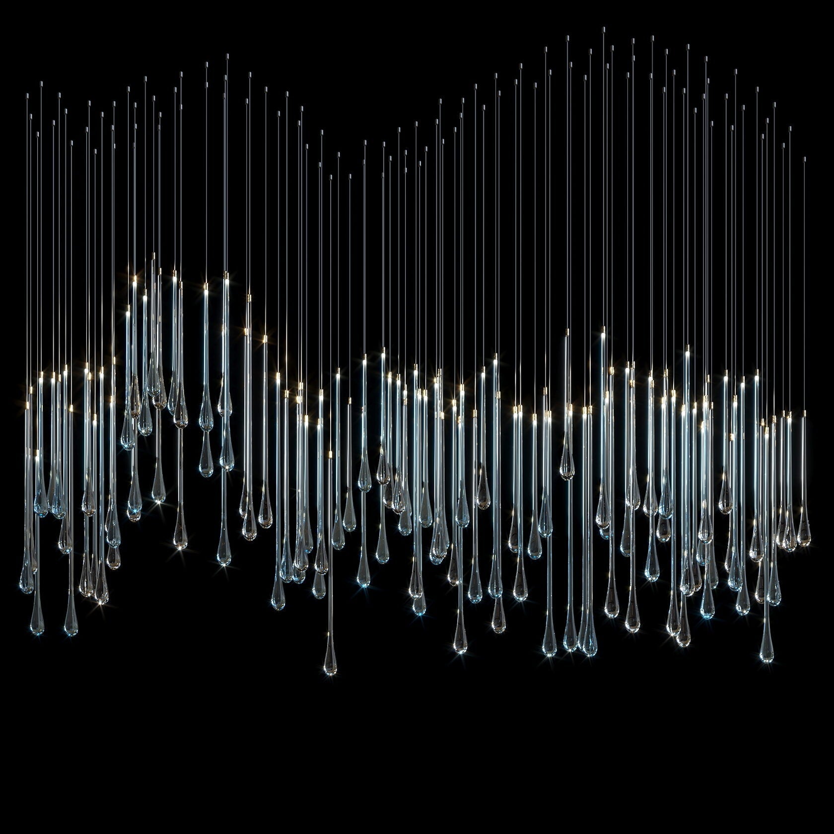 Crystal Tube Rain Chandelier