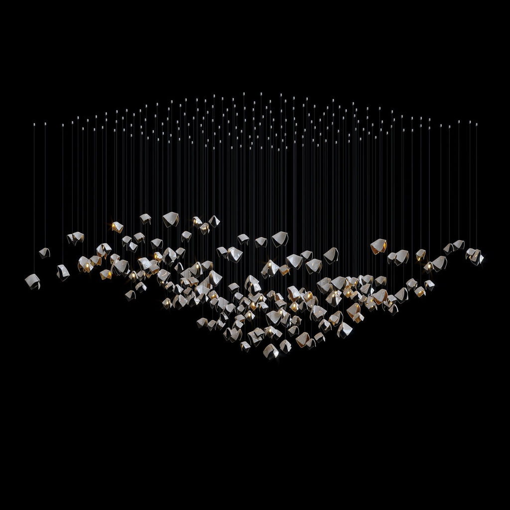 Aqua Faceted Ribbon Chandelier