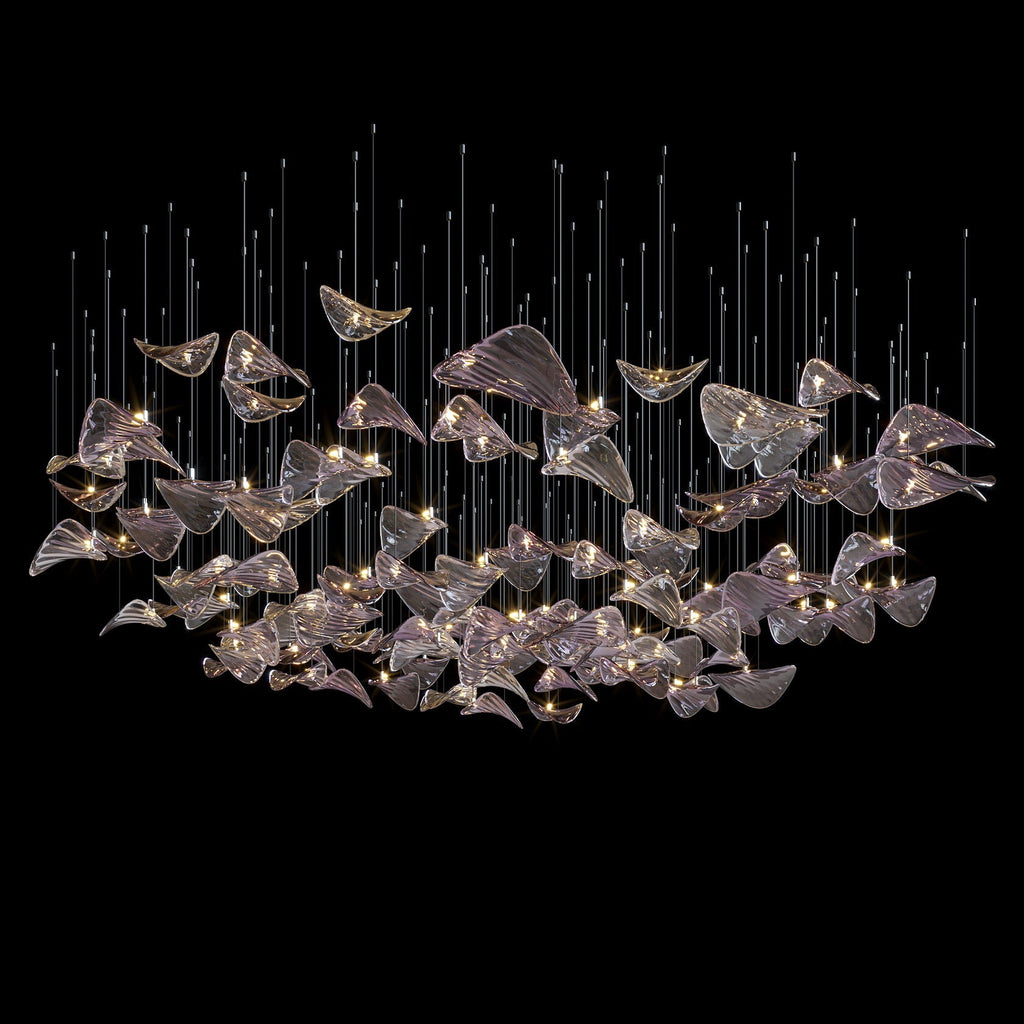 Smoke Manta Cluster Chandelier