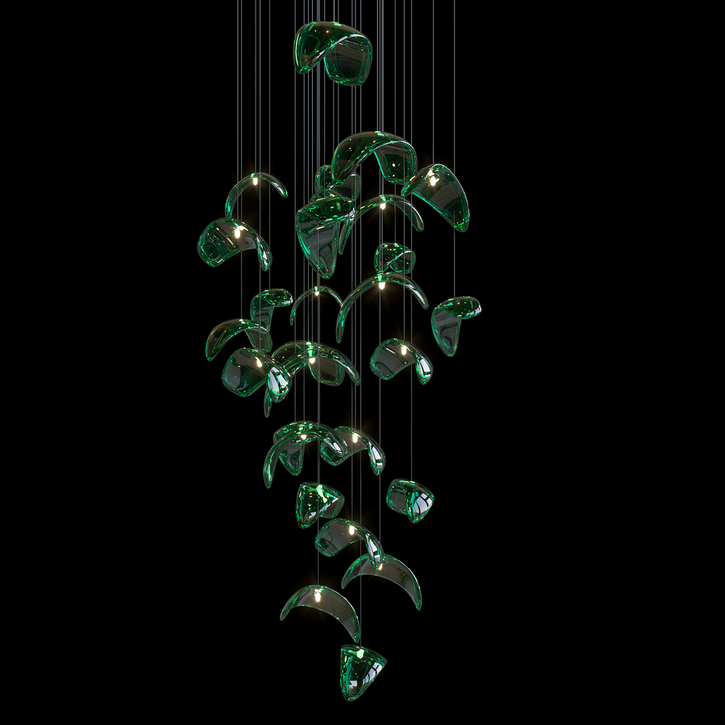 Amber Bell Flight Chandelier