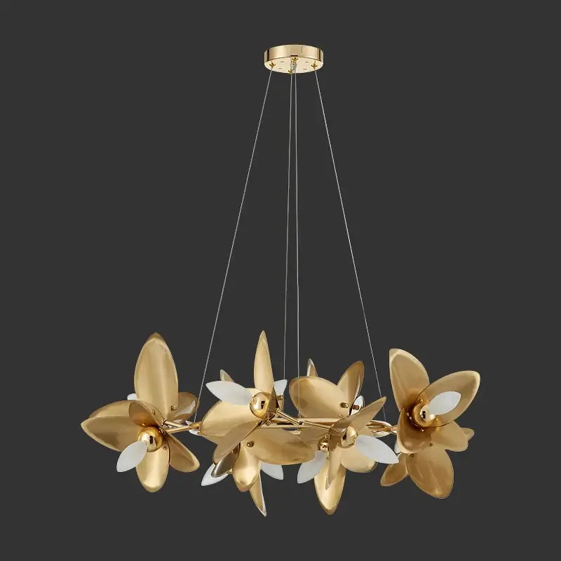 Leaf Petal Design Branch Chandelier material and finish detail