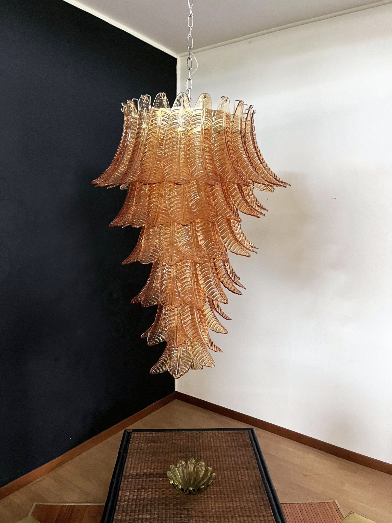 Elegant Rosalind Murano Felci Amber Chandelier