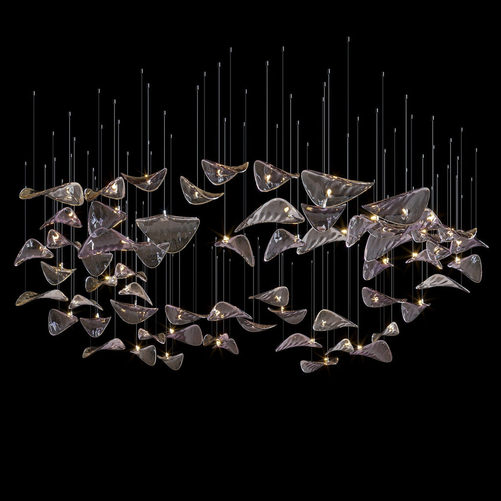 Smoke Manta Cluster Chandelier