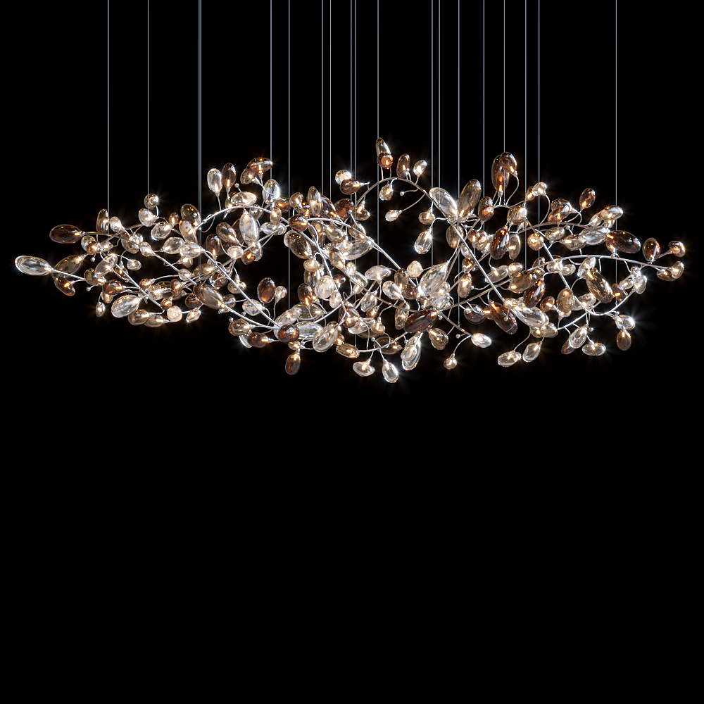 Silver Ribbon Rain Chandelier