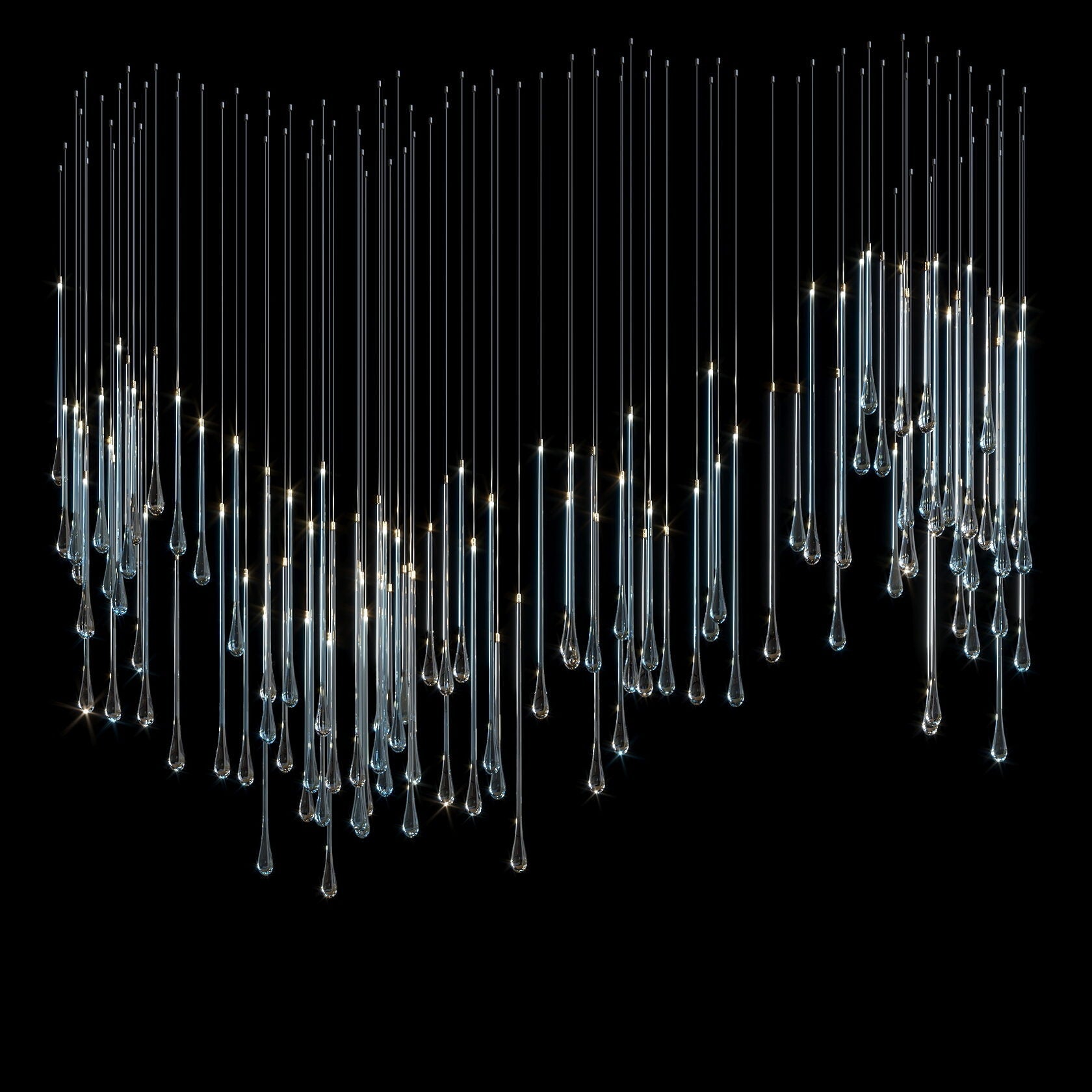 Crystal Tube Rain Chandelier