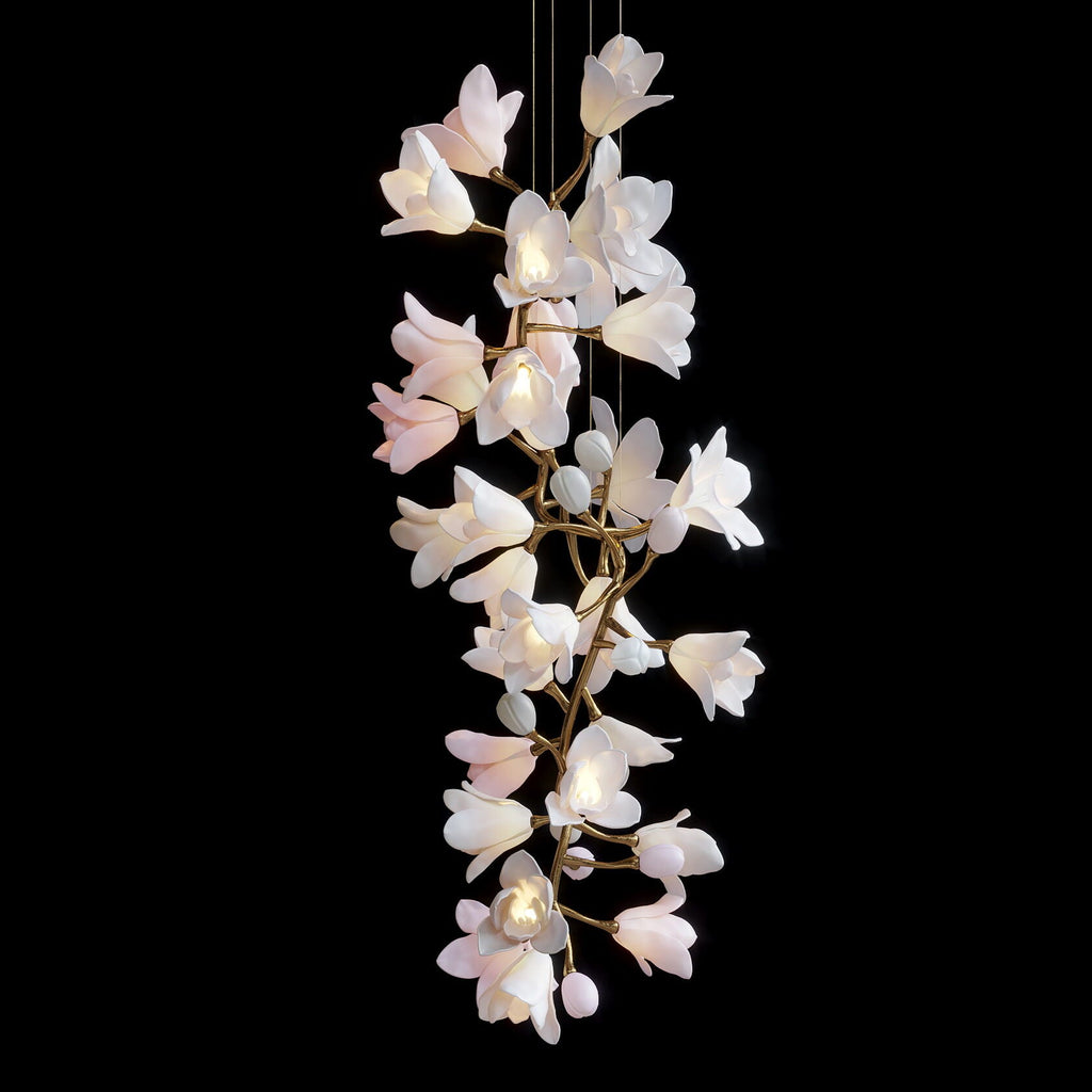 Blush Magnolia Branch Chandelier