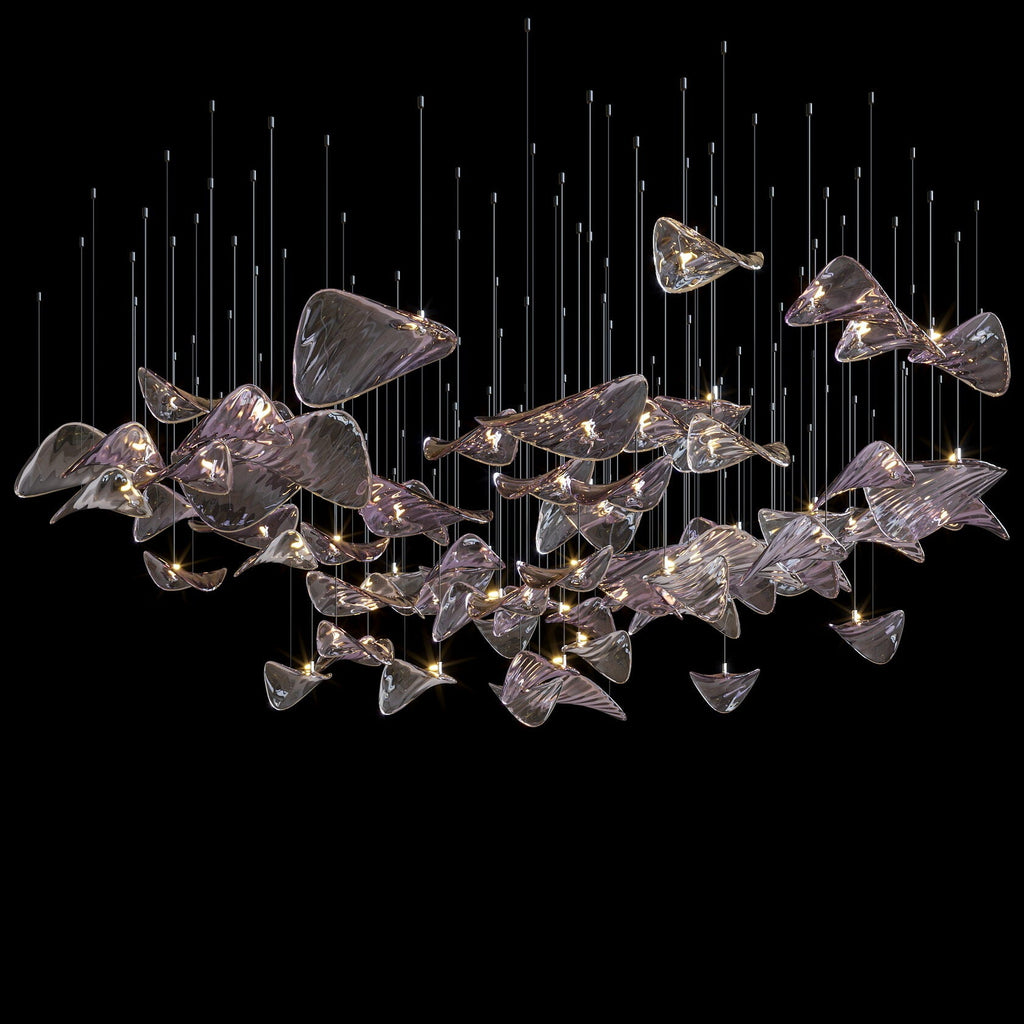 Smoke Manta Cluster Chandelier