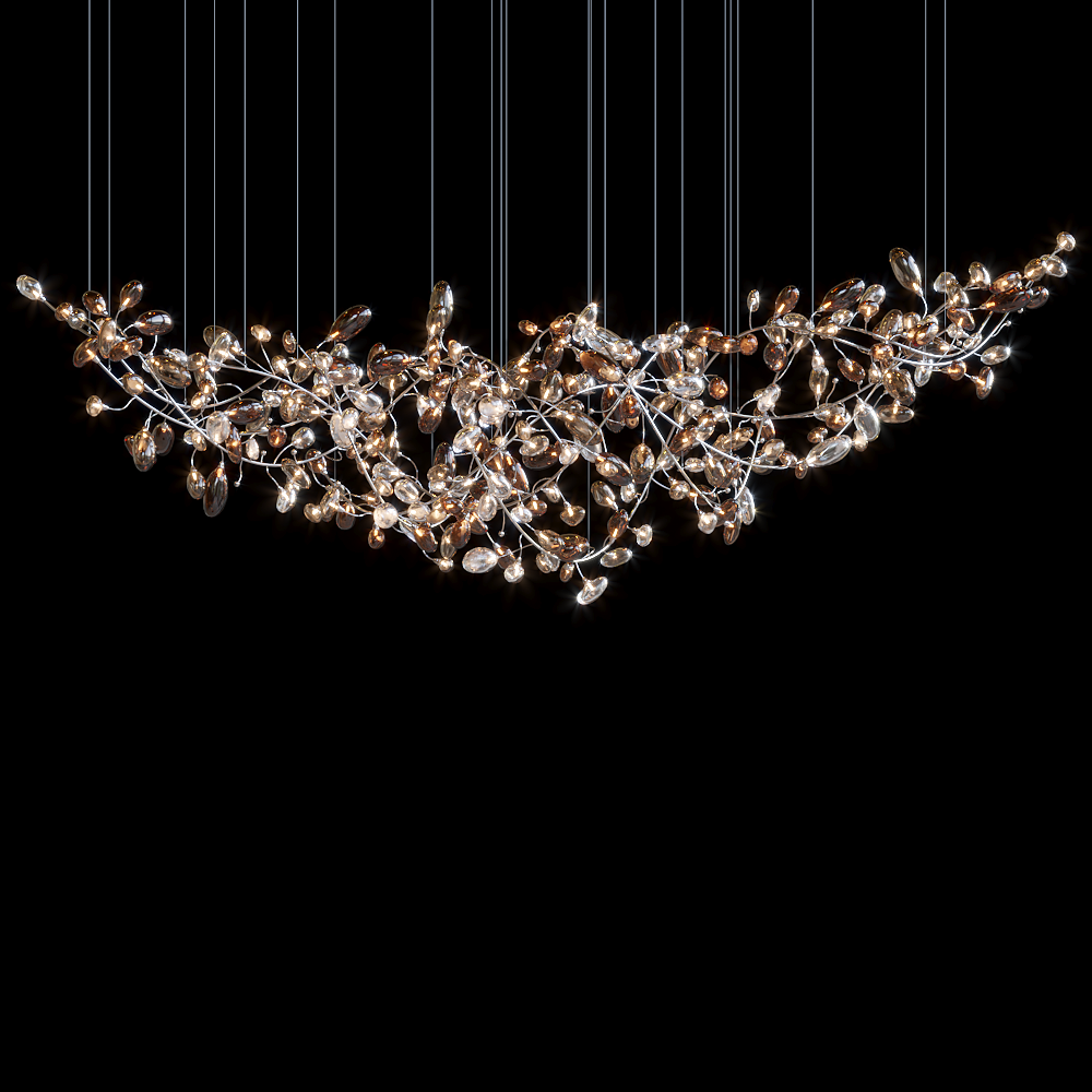 Silver Ribbon Rain Chandelier