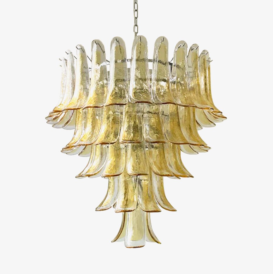 Amber Glass Petals Chandelier Glass lighting by Bling Lighting Studio
