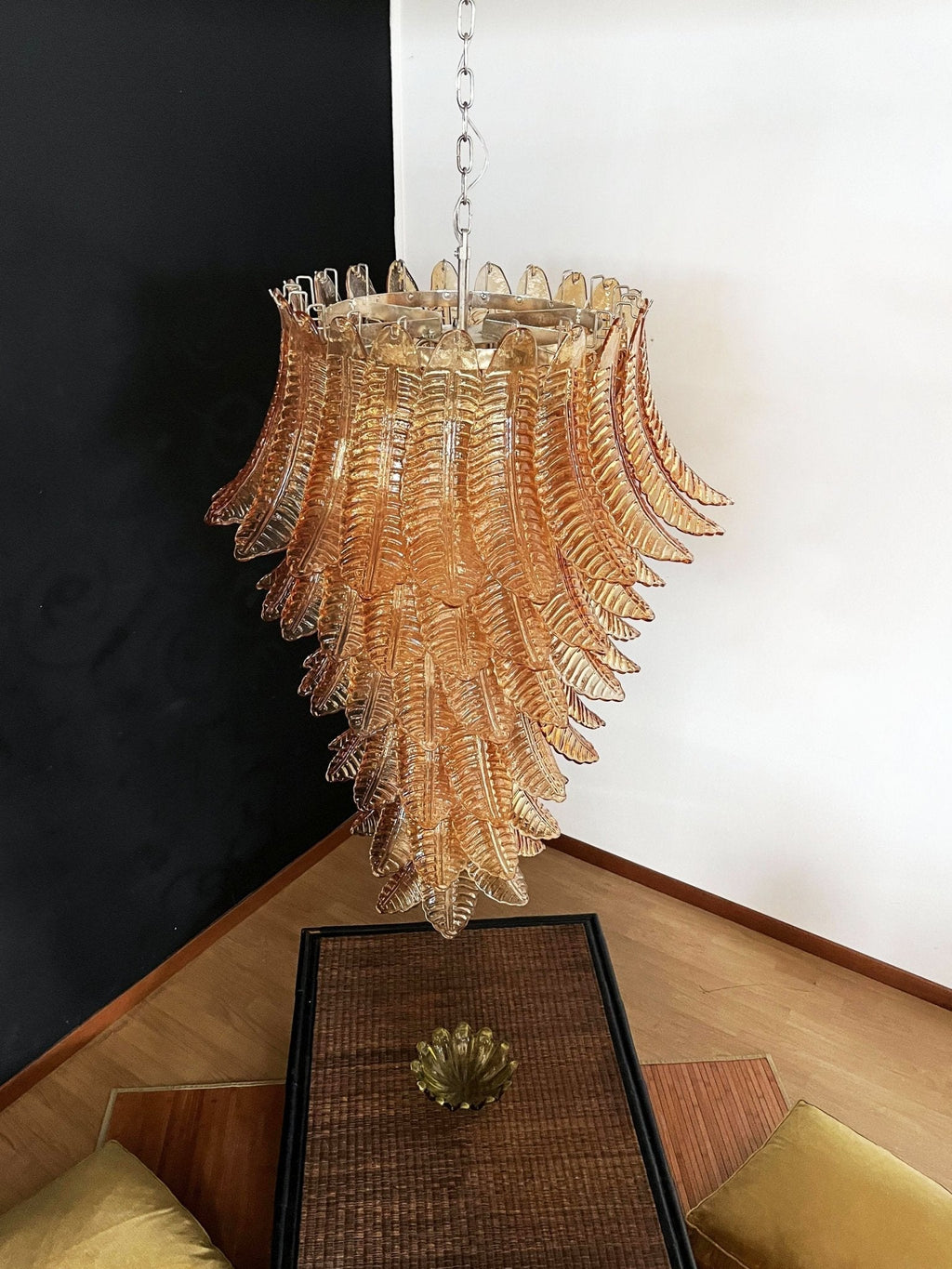 Elegant Rosalind Murano Felci Amber Chandelier