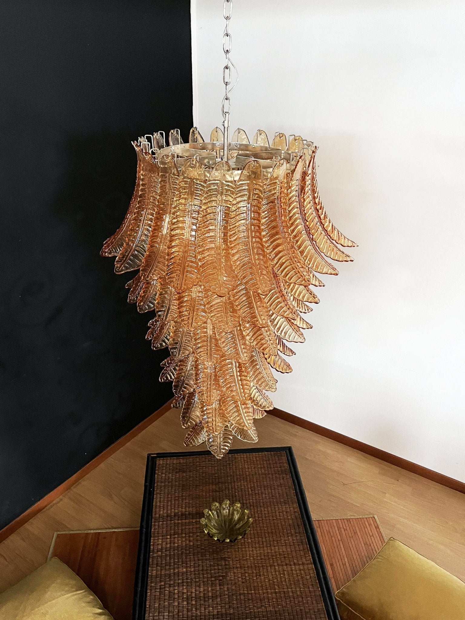 Elegant Rosalind Murano Felci Amber Chandelier