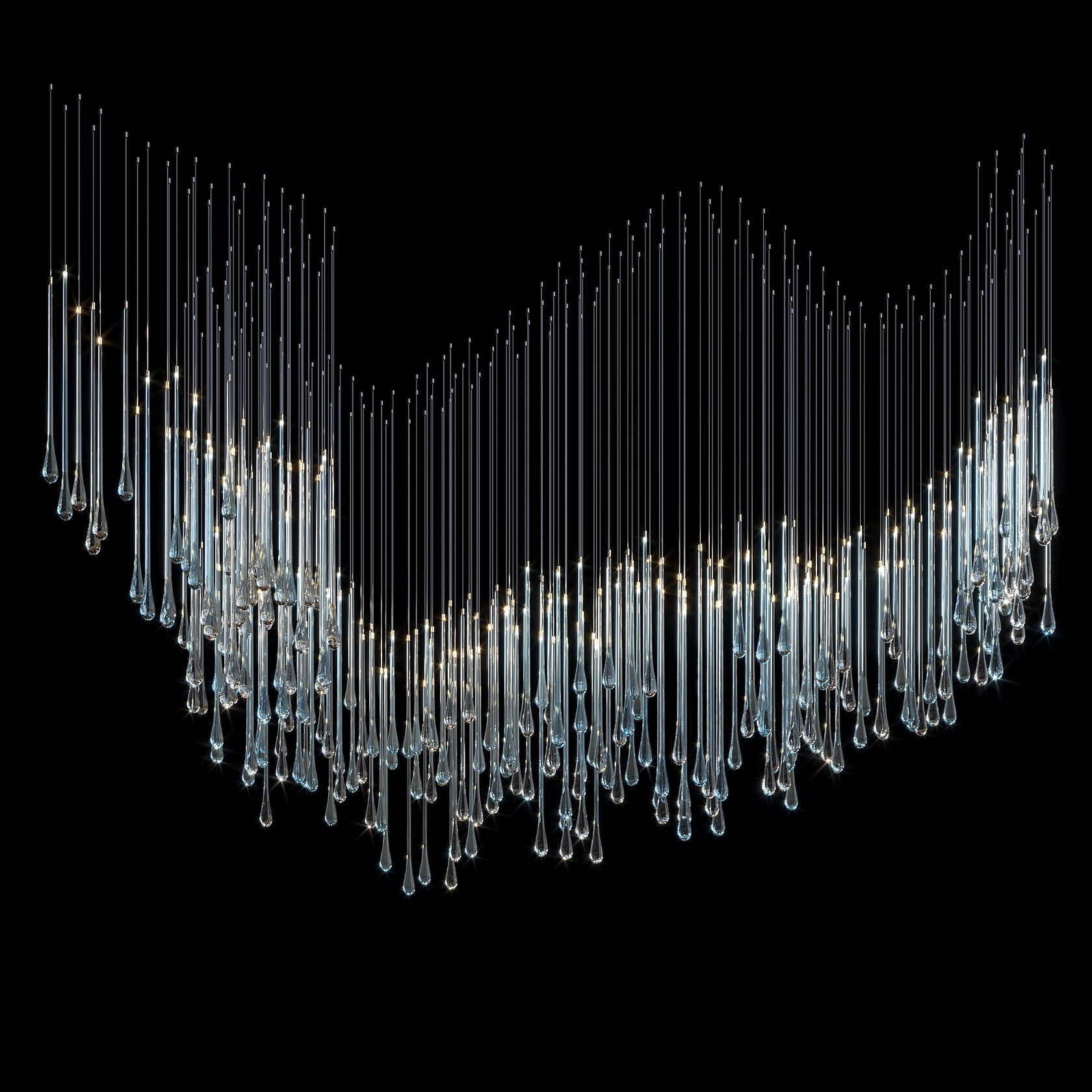 Crystal Tube Rain Chandelier