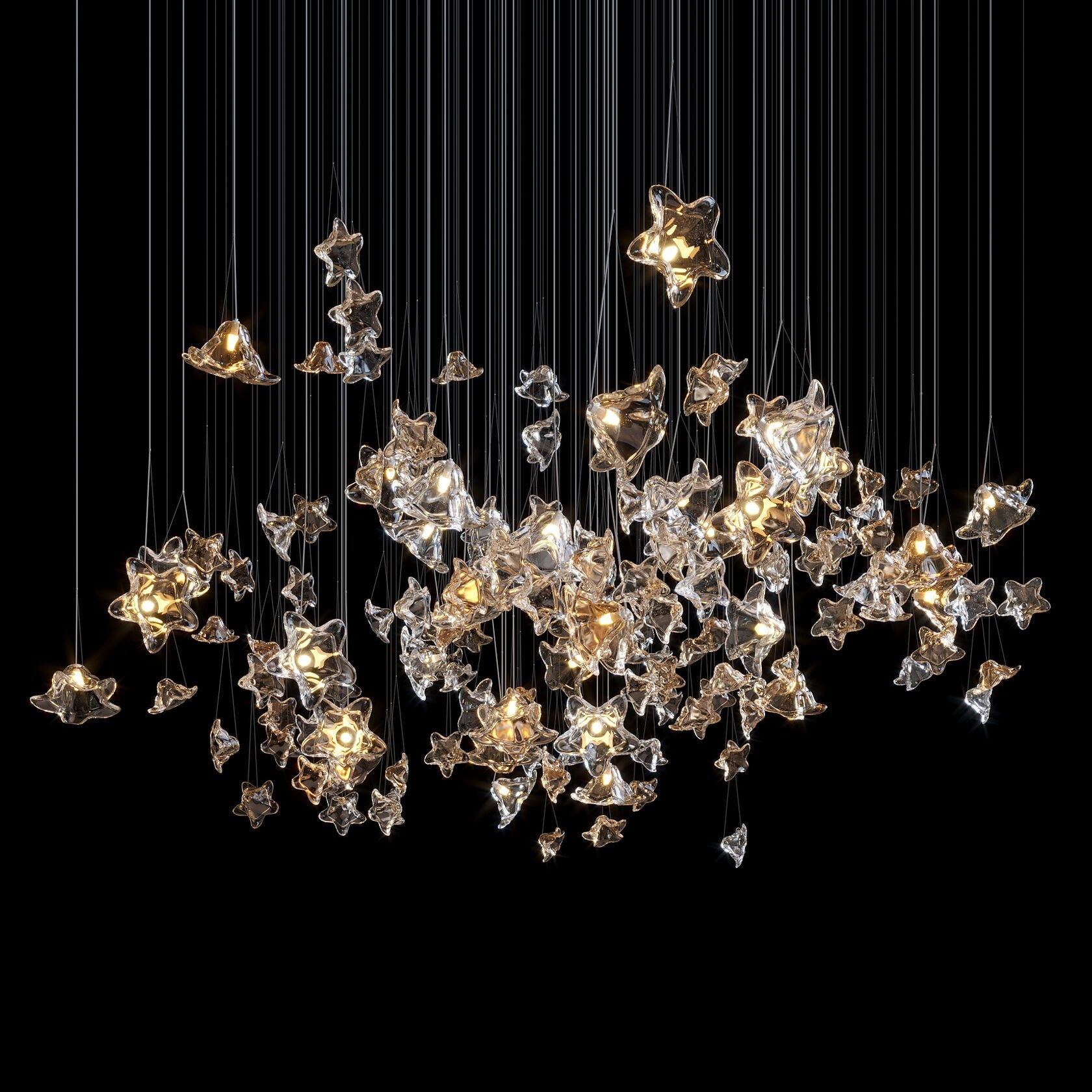Crystal Star Scatter Chandelier