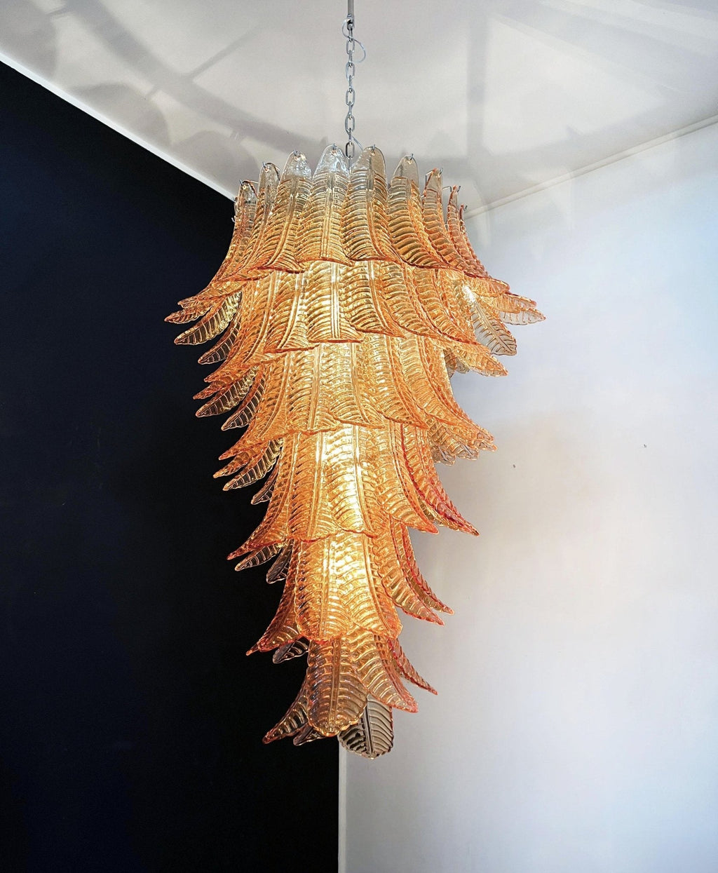 Elegant Rosalind Murano Felci Amber Chandelier
