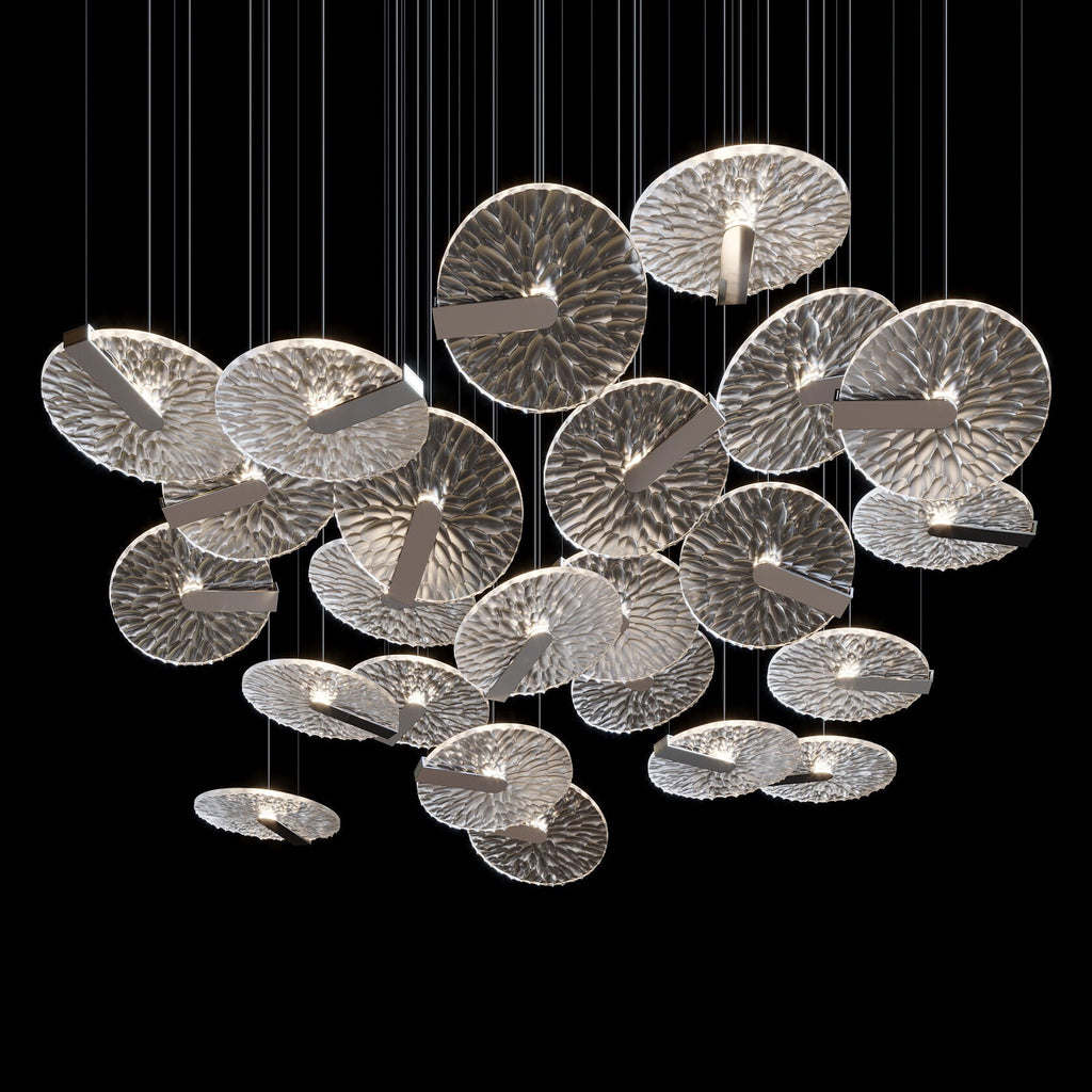 Silver Disc Halo Chandelier