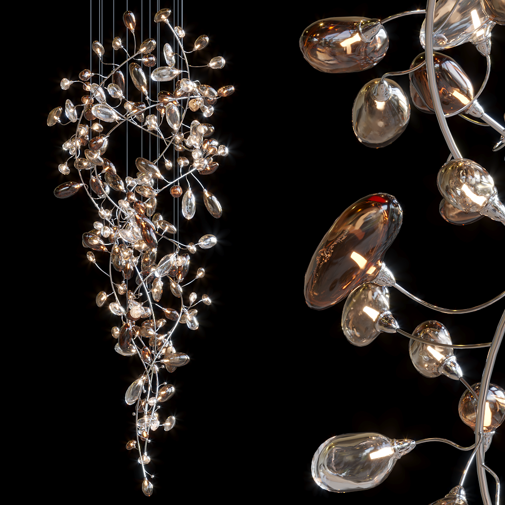 Silver Ribbon Rain Chandelier