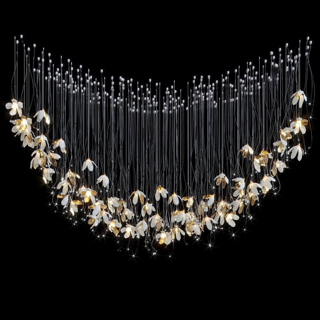 White Gold Daisy Field Chandelier