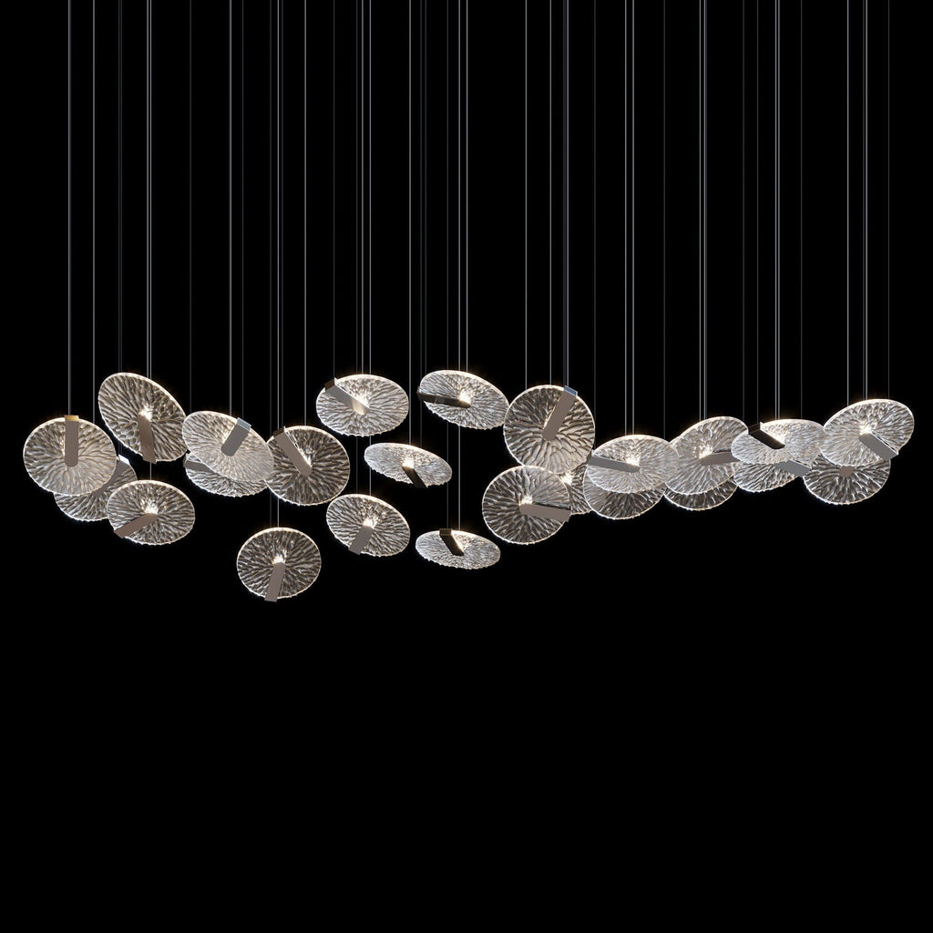 Silver Disc Halo Chandelier