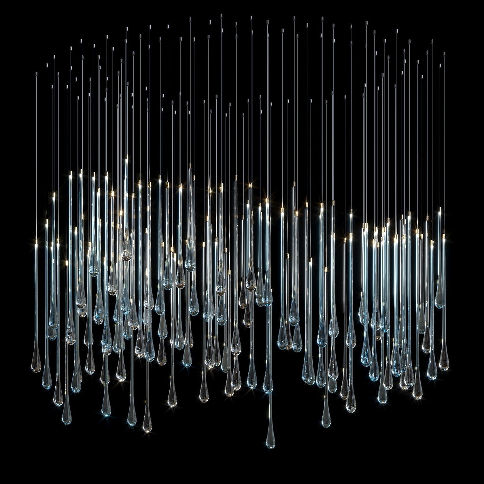 Crystal Tube Rain Chandelier