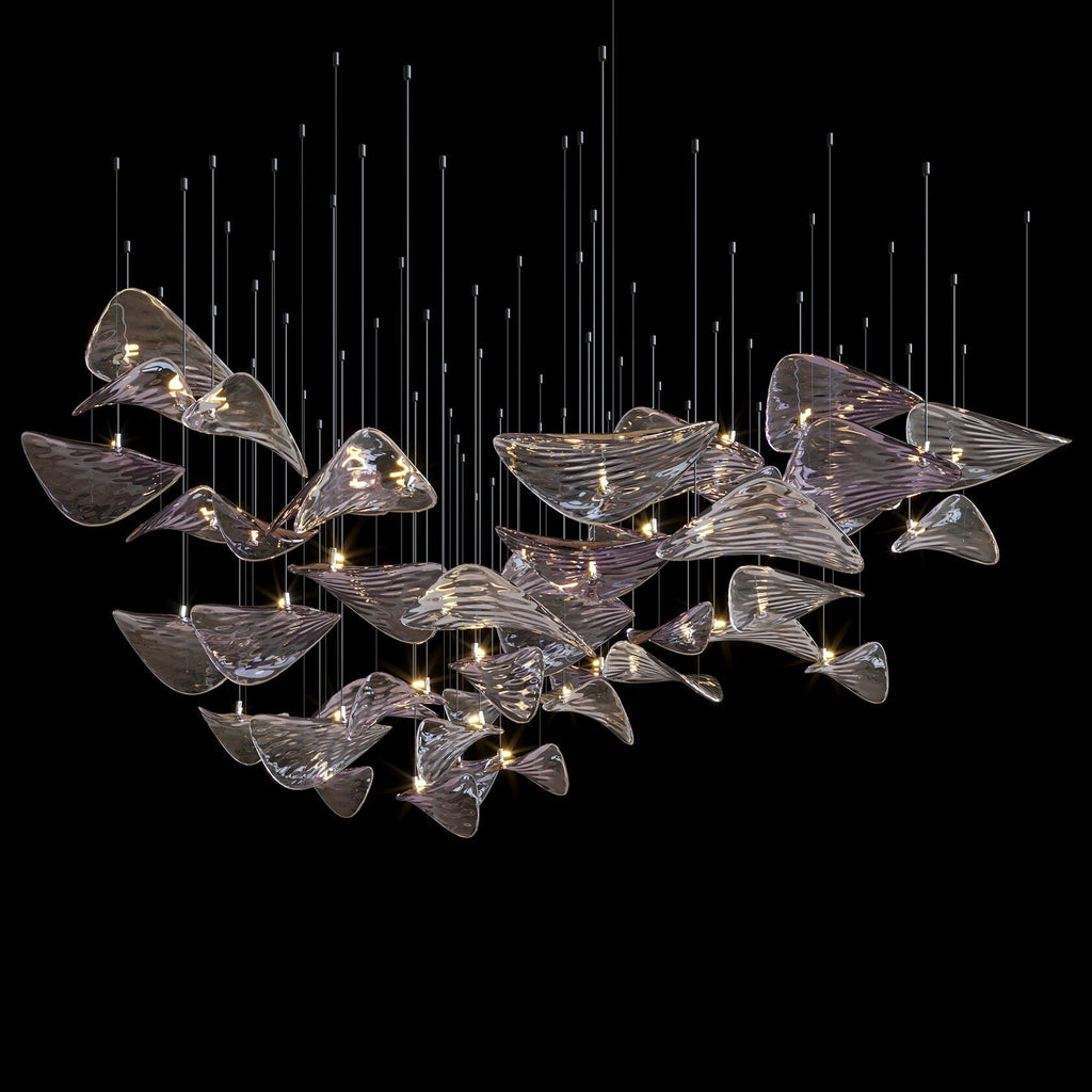 Smoke Manta Cluster Chandelier