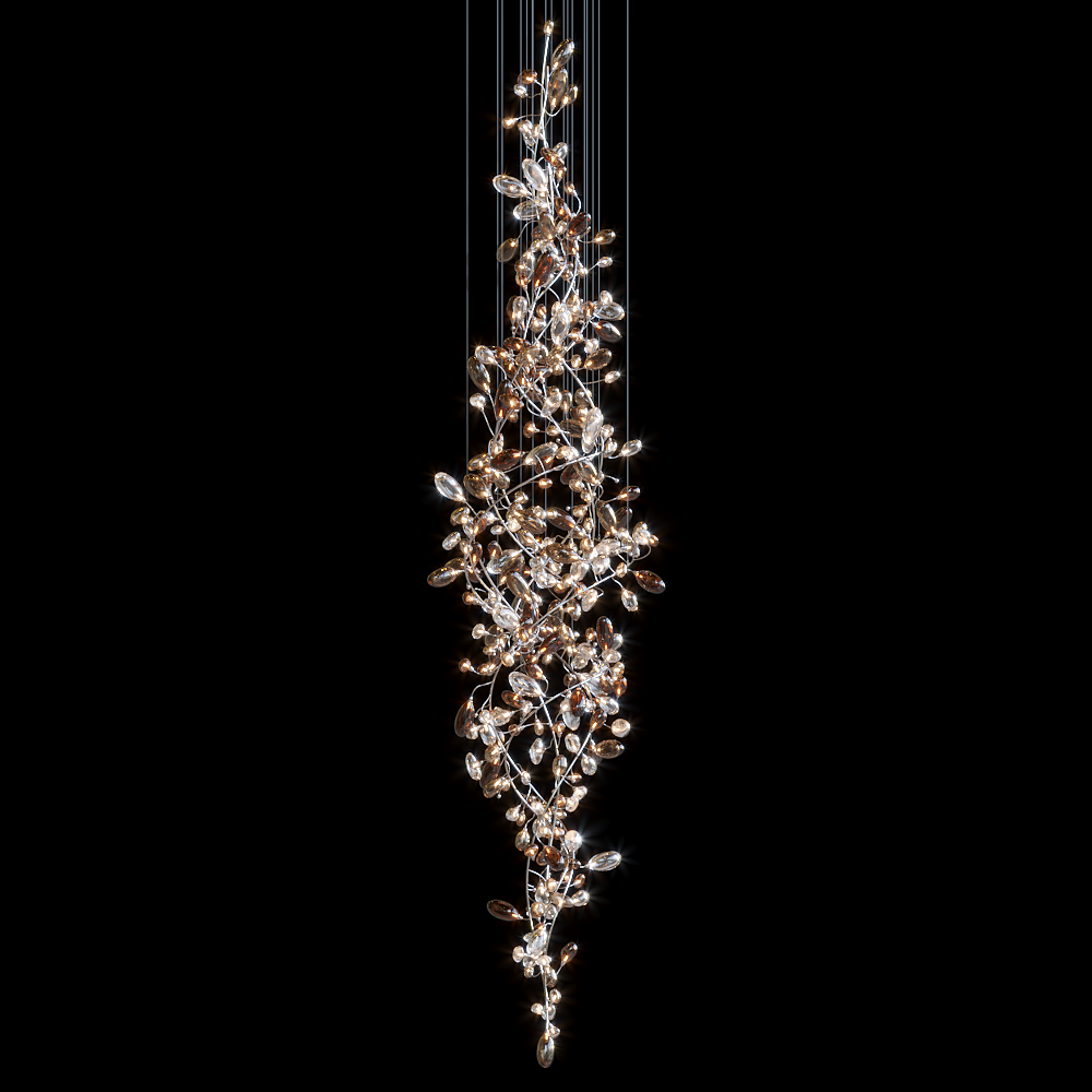 Silver Ribbon Rain Chandelier