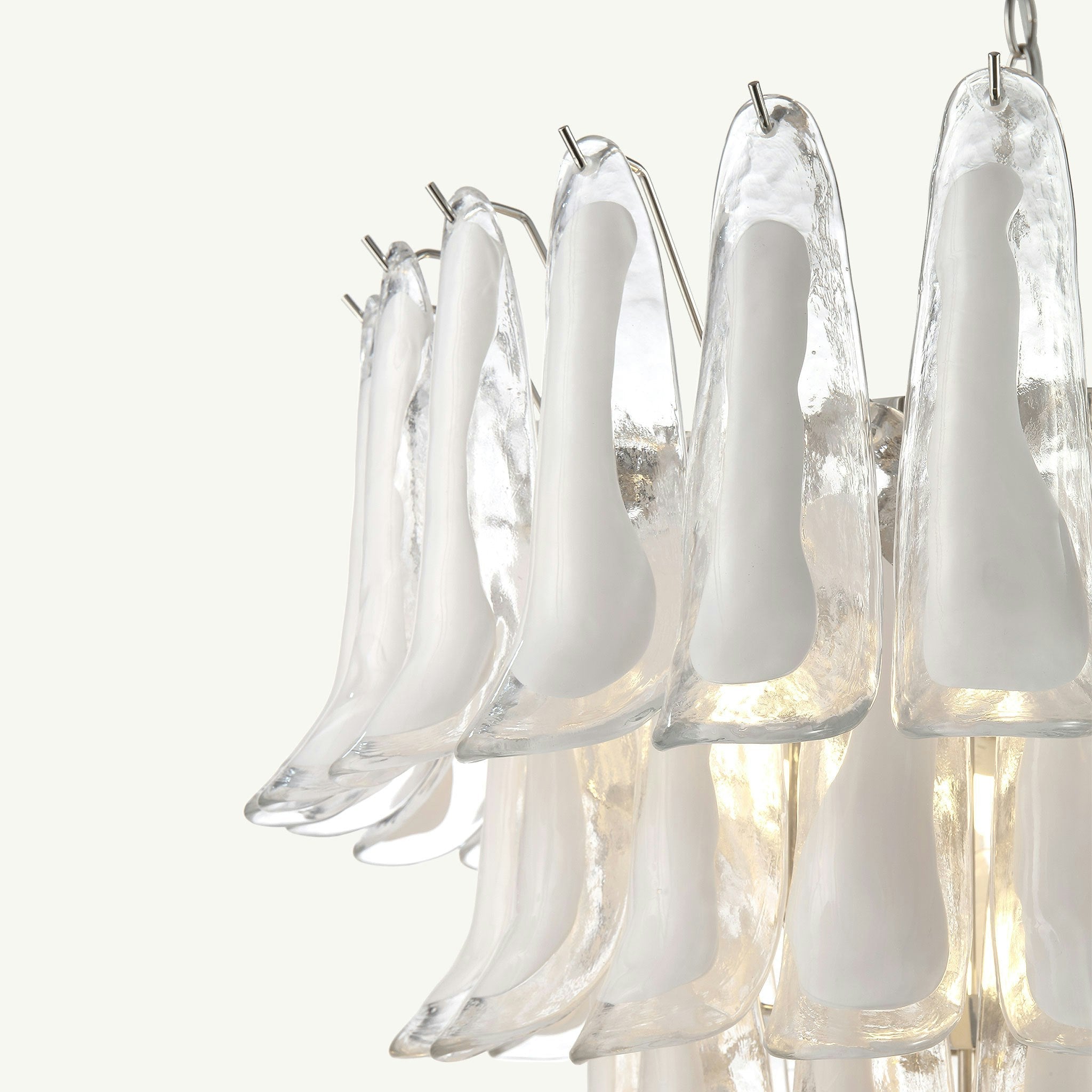 Luna Chandelier White Small Handblown Glass