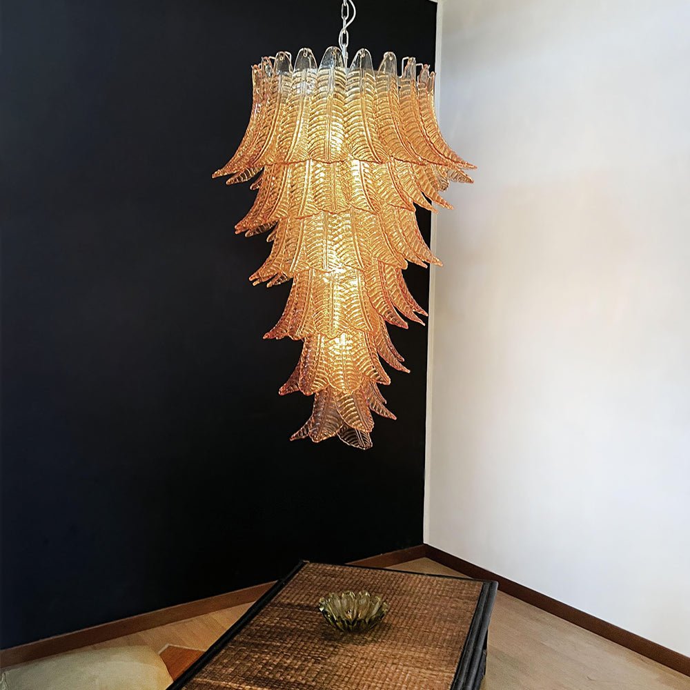 Elegant Rosalind Murano Felci Amber Chandelier