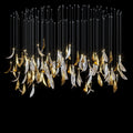 Gold Silver Leaf Rain Chandelier