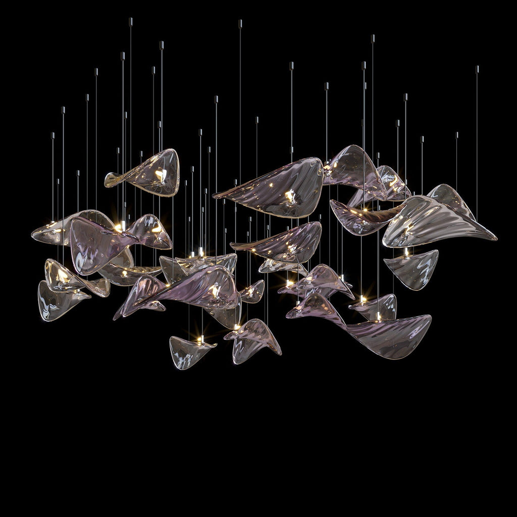 Smoke Manta Cluster Chandelier