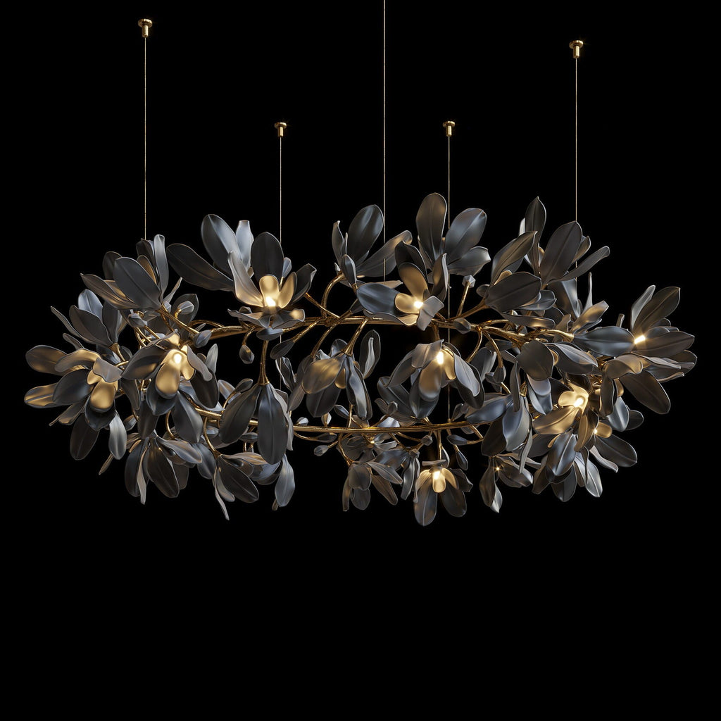 Black Magnolia Branch Chandelier