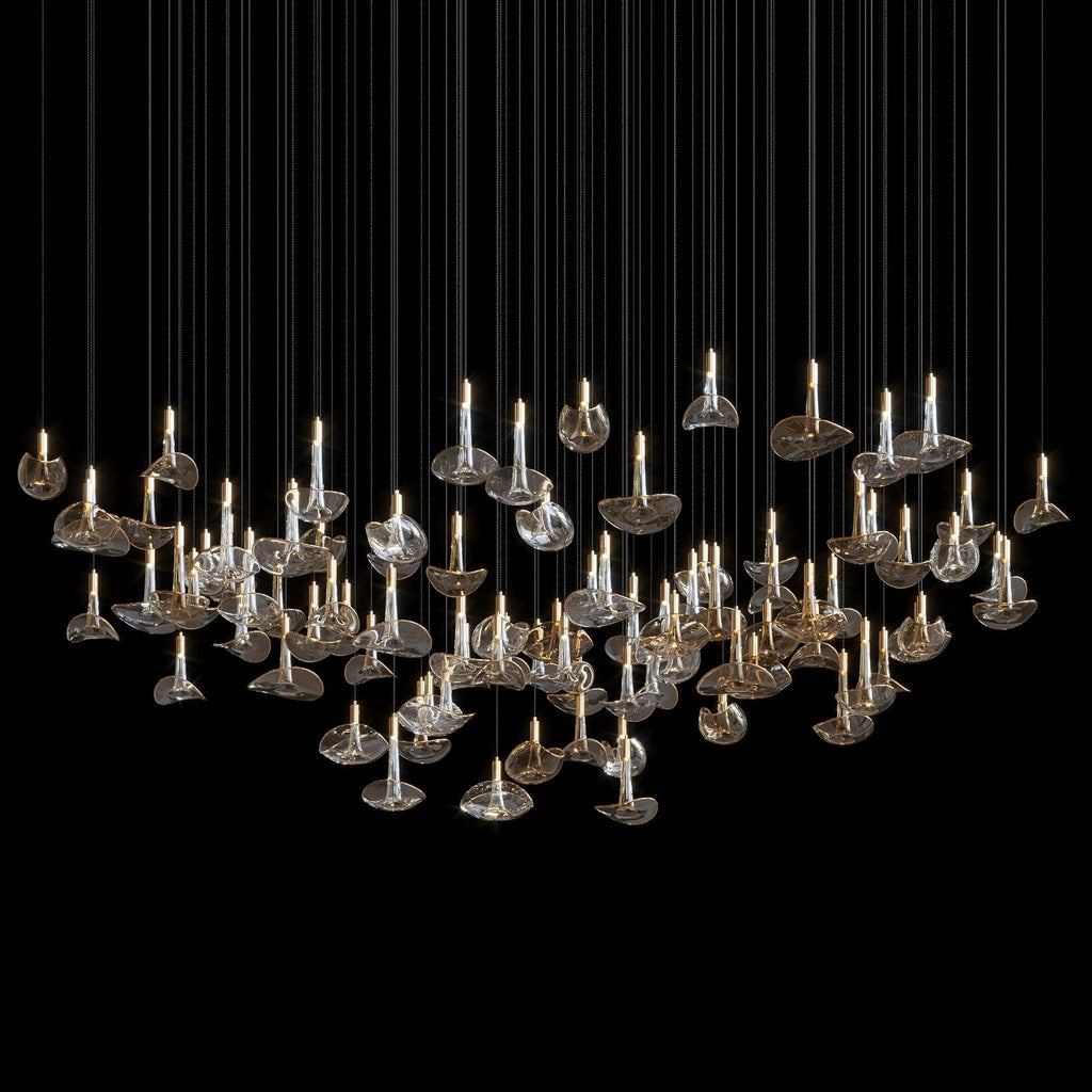 Smoke Glass Bell Cluster Chandelier