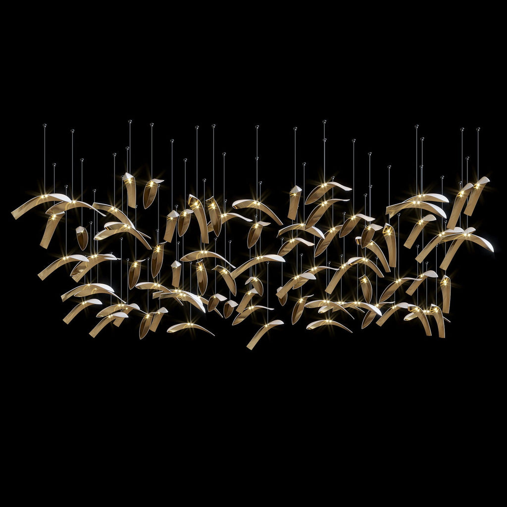Gold Wing Flight Chandelier
