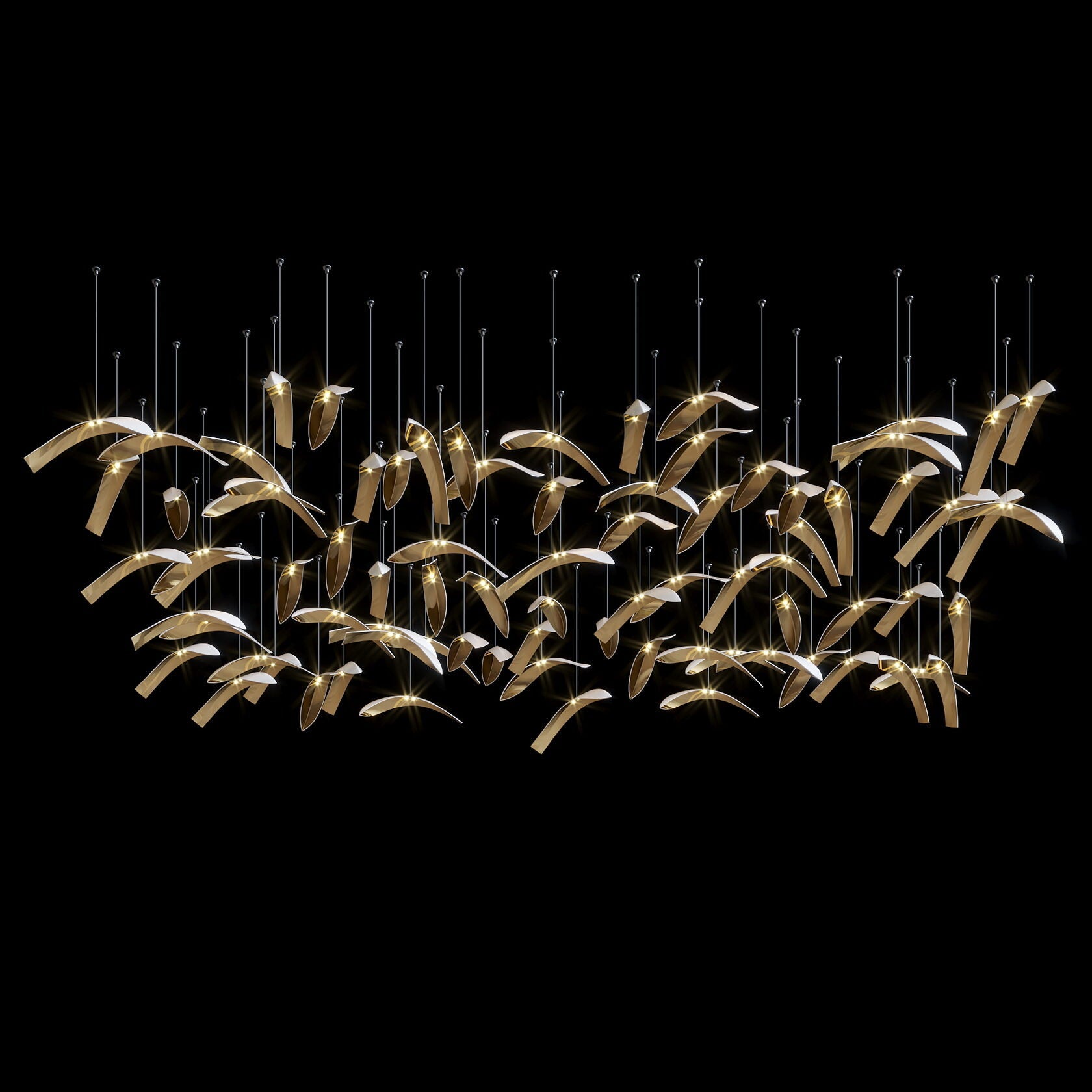 Gold Wing Flight Chandelier