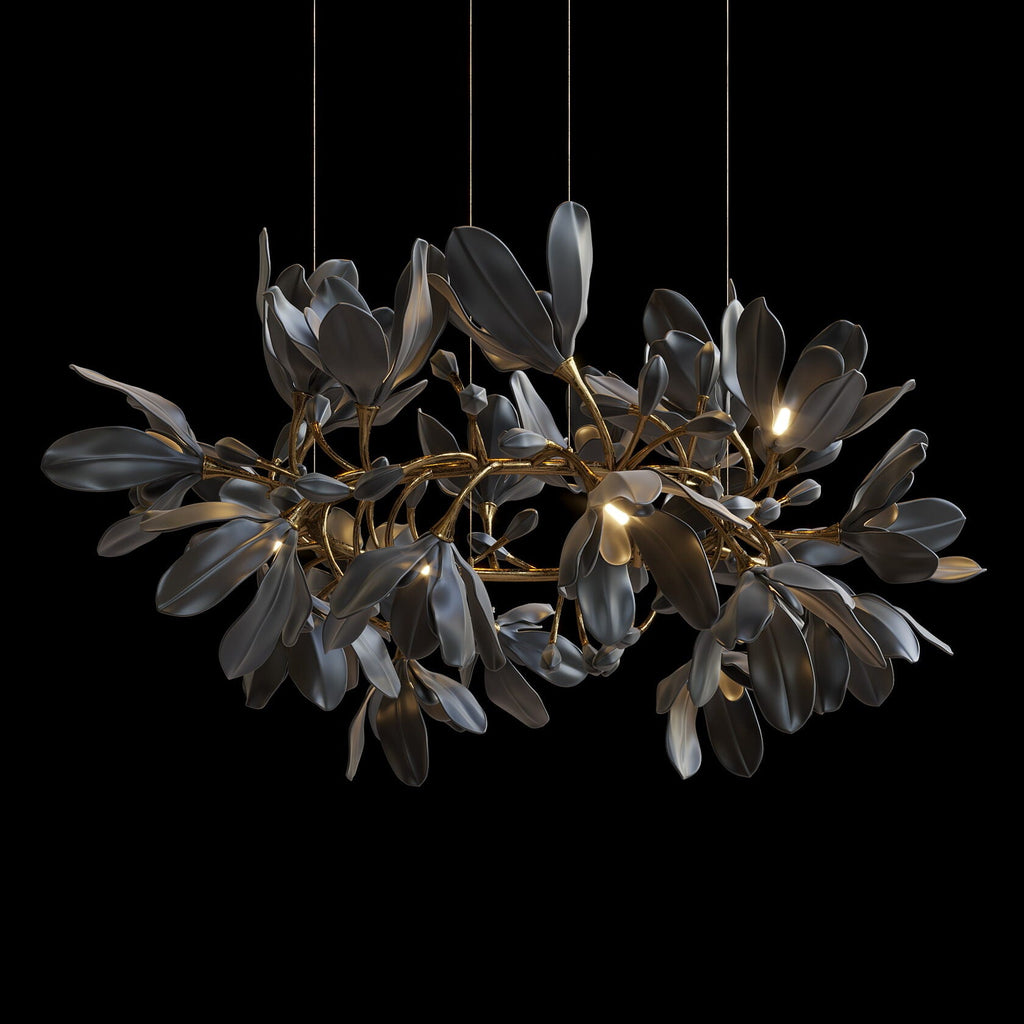 Black Magnolia Branch Chandelier