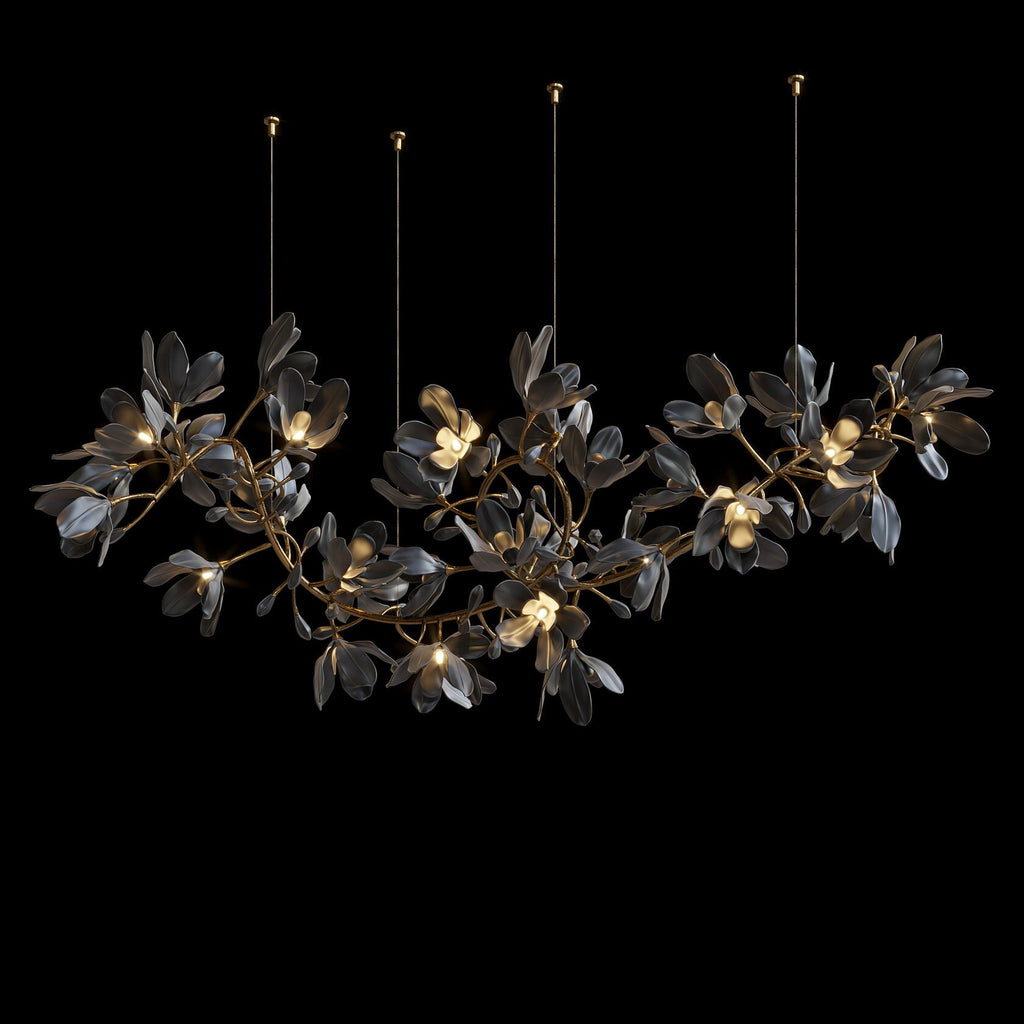 Black Magnolia Branch Chandelier